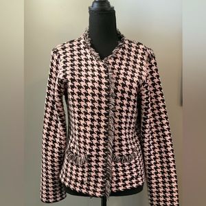 Worthington Size L Sweater Jacket Pink/Black